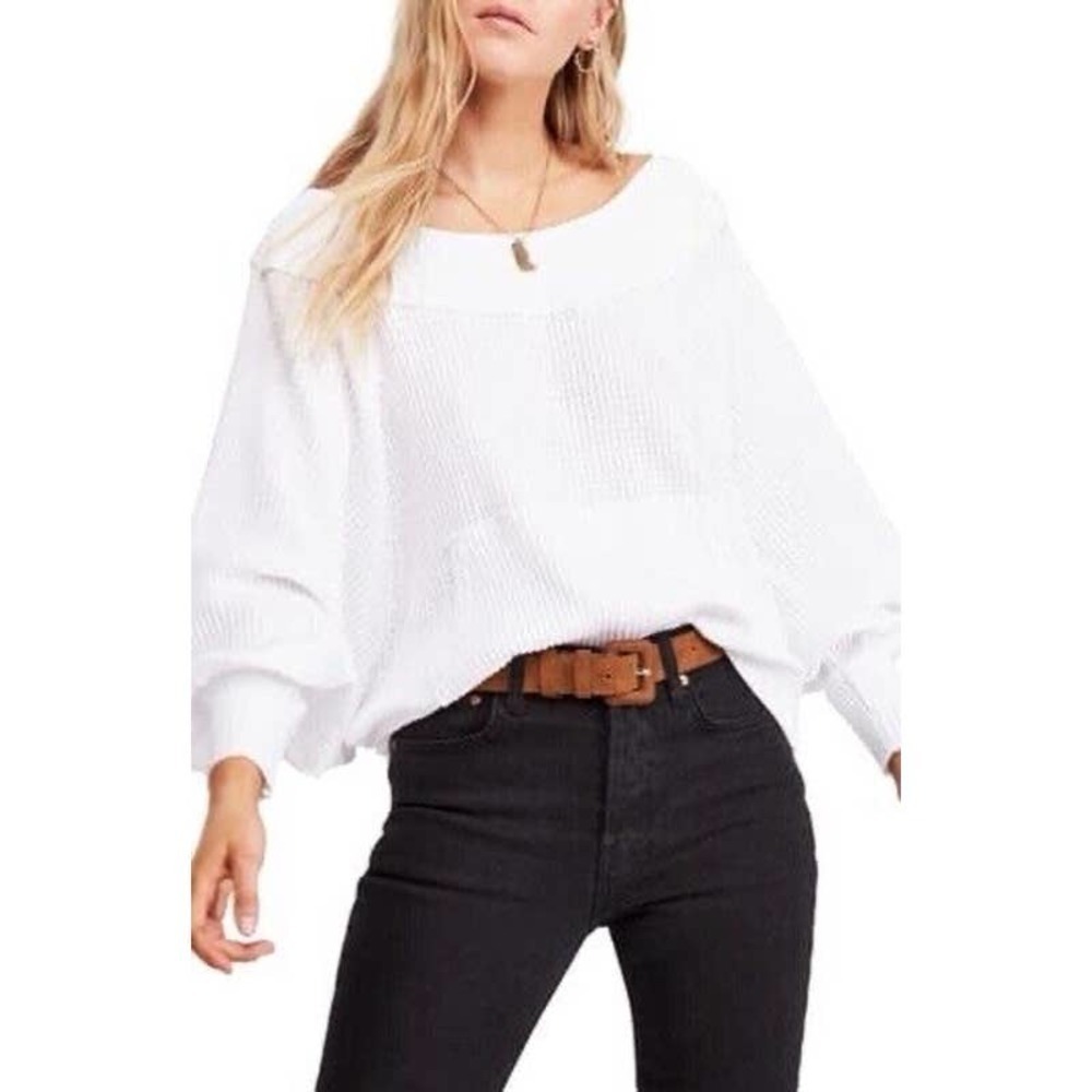 Free People Westend Thermal Slouchy V-cut back Top Sz M​​​​​​​